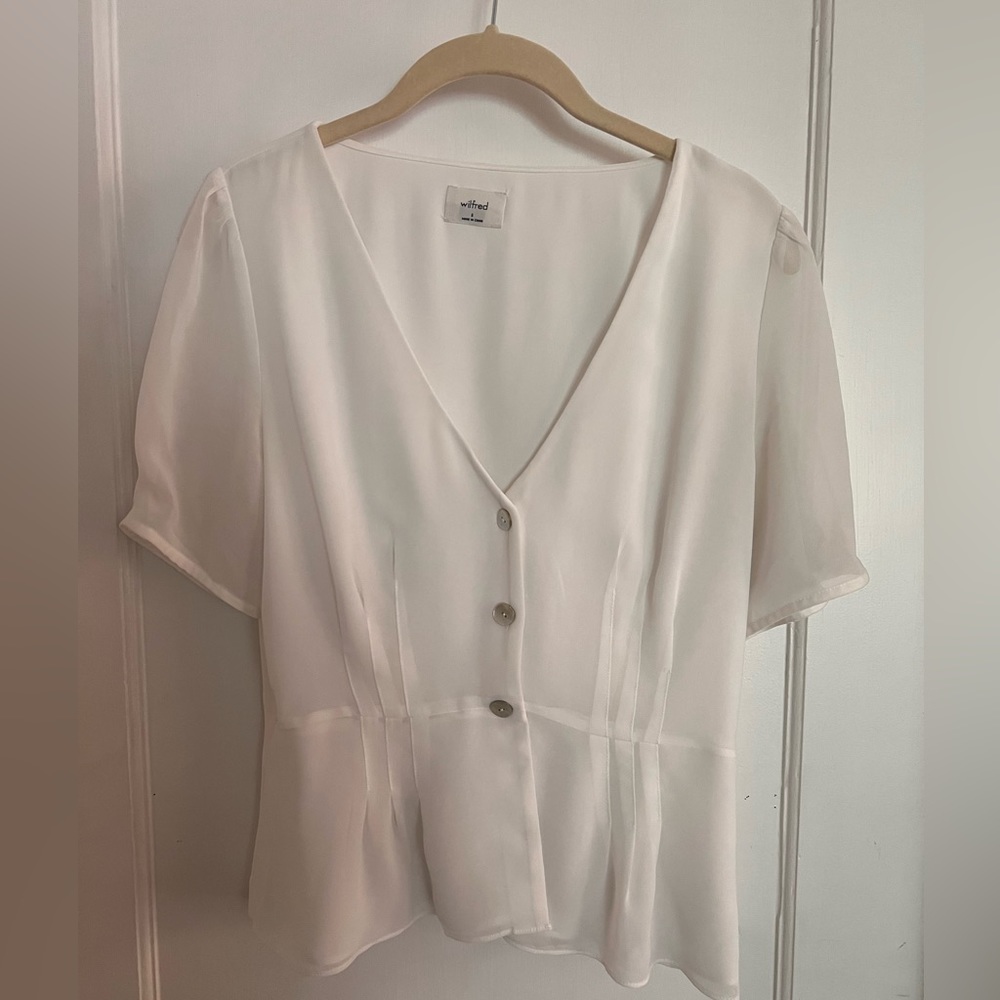 Aritzia | Button Peplum Top